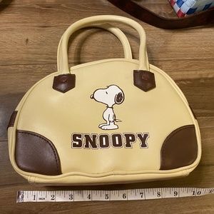 Brand New Peanuts Snoopy Leather Mini Gym Handbag Tote Satchel